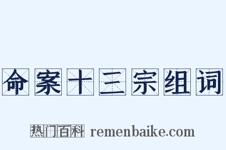 命案十三宗组词是什么意思的图片